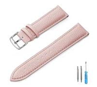 LUGEMA Echtes Leder Uhrenarmband 12mm 14mm 16mm 18mm 20mm Armband For Mann Frauen Handgelenk Uhrenarmband(Pink-S,20mm)