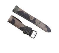 LUGEMA Echtes Leder Wildleder Uhrenarmband Leder Retro Uhrenarmband 18mm 19mm 20mm 22mm Grau Blau Uhrenzubehör (Color : Camouflage bn green, Size : 18mm)