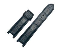 LUGEMA Echtes Lederarmband, Kompatibel Mit GC-Armbändern, 22 X 13 Mm, 20 X 11 Mm, Gekerbtes Armband Mit Butterfly-Schnalle Aus Edelstahl(Blue no clasp,20-11mm)