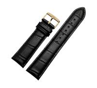 LUGEMA Echtleder-Uhrenarmband For Damen Und Herren, Kompatibel Mit Armani AR1945 1946 AR2500 2502 1981, Rindsleder-Uhrenarmband 14 18 20 22 Mm Armband(Black-gold,18mm)