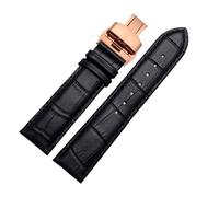 LUGEMA Echtleder-Uhrenarmband For Damen Und Herren, Kompatibel Mit Armani AR1945 1946 AR2500 2502 1981, Rindsleder-Uhrenarmband 14 18 20 22 Mm Armband(Black-rosegold B,18mm)