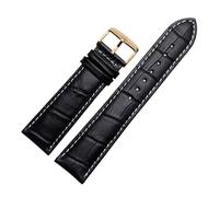 LUGEMA Echtleder-Uhrenarmband For Damen Und Herren, Kompatibel Mit Armani AR1945 1946 AR2500 2502 1981, Rindsleder-Uhrenarmband 14 18 20 22 Mm Armband(Black white-gold,16mm)