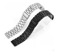 LUGEMA Edelstahl-Uhr-Uhr-Band 18mm 20mm 22mm 24mm Strap-Armbanduhr-Uhr-Ersatz-Armband-Gürtel (Color : Silver, Size : 18mm)