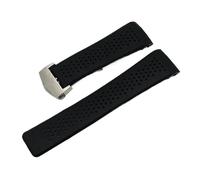 LUGEMA Gummiarmband, Kompatibel Mit TAG HEUER GRAND CARRERA-Armband, Wasserdichtes Sportarmband, 22 Mm, 24 Mm, Weiches Silikon-Uhrenarmband(Black-silver,24mm)