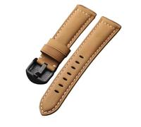 LUGEMA Handgefertigtes Armband Aus Rindsleder Der Ersten Schicht, 20, 22, 24, 26 Mm, Kompatibel Mit PAM111 441 Lederarmband Im Gebürsteten Stil For Herren(A Black clasp,26mm)