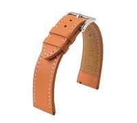 LUGEMA Handgefertigtes Uhrenarmband Aus Echtem Leder, 18 Mm, 19 Mm, 20 Mm, 22 Mm, Vintage-Stil, Erste Schicht, Rindsleder, Ersatzarmband For Herren(Orange wh line 1,19mm)