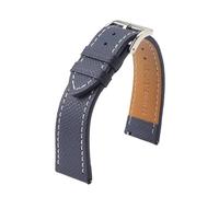 LUGEMA Handgefertigtes Uhrenarmband Aus Echtem Leder, 18 Mm, 19 Mm, 20 Mm, 22 Mm, Vintage-Stil, Erste Schicht, Rindsleder, Ersatzarmband For Herren(Dark bu wh line 1,18mm)