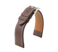 LUGEMA Handgefertigtes Uhrenarmband Aus Echtem Leder, 18 Mm, 19 Mm, 20 Mm, 22 Mm, Vintage-Stil, Erste Schicht, Rindsleder, Ersatzarmband For Herren(Dark bn wh line 1,18mm)