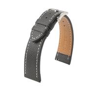 LUGEMA Handgefertigtes Uhrenarmband Aus Echtem Leder, 18 Mm, 19 Mm, 20 Mm, 22 Mm, Vintage-Stil, Erste Schicht, Rindsleder, Ersatzarmband For Herren(Black wh line 1,19mm)