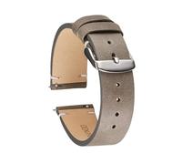 LUGEMA Handgefertigtes Uhrenarmband, Weich, Dünn, 18 Mm, 20 Mm, 22 Mm, Echtes Leder, Kalbsleder, Schnellverschluss-Armband, Retro-Armband(GRAY,20mm)