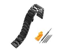 LUGEMA Keramik-Uhrenarmband 14 Mm 16 Mm 18 Mm 20 Mm 21 Mm 22 Mm Schwarz Flache Schnittstelle Keramik Universalarmband Damen Herren Armband (Color : Black, Size : 21mm)