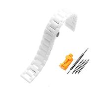 LUGEMA Keramik-Uhrenarmband 14 Mm 16 Mm 18 Mm 20 Mm 21 Mm 22 Mm Schwarz Flache Schnittstelle Keramik Universalarmband Damen Herren Armband (Color : White, Size : 21mm)