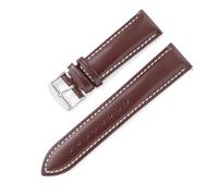 LUGEMA Lederarmband Armband Schnellverschluss 18mm 19mm 20mm 21mm 22mm Handgelenk Band(Dark brown white,19mm)