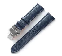 LUGEMA Lederuhr Mit Grünem Weichem Rindsleder-Ersatz For Herren- Und Damenuhren, Kompatibel Mit Longines, Kompatibel Mit Tissot-Armbandzubehör(Dark blue,15)