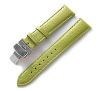 LUGEMA Lederuhr Mit Grünem Weichem Rindsleder-Ersatz For Herren- Und Damenuhren, Kompatibel Mit Longines, Kompatibel Mit Tissot-Armbandzubehör(Light green,13)