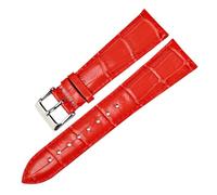 LUGEMA Modisches Grünes Uhrenarmband For Damen Und Herren, 14 Mm, 16, 18, 20, 22, Echtes Lederarmband(Red,16mm)