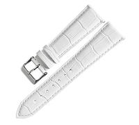 LUGEMA Modisches Grünes Uhrenarmband For Damen Und Herren, 14 Mm, 16, 18, 20, 22, Echtes Lederarmband(White,16mm)