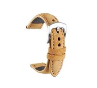 LUGEMA Neue Wildleder Leder Uhrenarmband 18mm 19mm 20mm 22mm Handgefertigte Uhrenarmband Vintage grau braun Ersatzgürtel für Uhrenzubehör (Color : Tan, Size : 19mm), Hellbraun, 19mm
