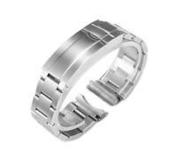 LUGEMA Uhrenarmbänder Aus Metall, Kompatibel Mit Rolex SUBMARINER DAYTONA Herren-Faltschließe, Uhrenzubehör, Edelstahl-Uhrenarmband, Kette (Color : All matte silver, Size : 20mm With Logo)