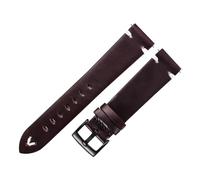 LUGEMA Uhrenarmbänder Aus Ölwachsleder 18 Mm 20 Mm 22 Mm Rindsleder-Uhrenarmbänder Retro-Armband 19 Mm Handgefertigtes Näharmband(Red Wine-Black,22mm)