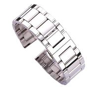 LUGEMA Uhrenarmband 316L Edelstahl Blau Silber Damen Herren Metall Gerade Endglieder 18 20 21 22 Mm 23 24(All polished,22mm)