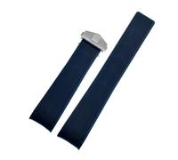 LUGEMA Uhrenarmband aus Gummi, kompatibel mit TAG WAY201A/WAY211A 300|500, Handgelenkband, 21 mm, 22 mm, Bogenende, schwarz, blau, Uhrenarmband mit Faltschließe, Mehrfarbig, 22mm