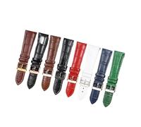 LUGEMA Uhrenarmband aus Kalbsleder, 18 mm, 20 mm, 22 mm, 24 mm, for Damen und Herren, Uhrenzubehör, solide Schnalle, Schwarz/Braun(Black,22MM_WITH ROSE BUKCLE)