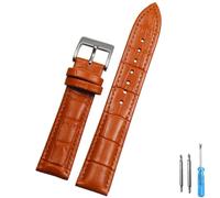 LUGEMA Uhrenarmband aus Kalbsleder, kompatibel mit Männern und Frauen, 16 mm, 18 mm, 20 mm, 22 mm, Uhrenzubehör, massive Schnalle, schwarz und braun(Light brown silver,20mm)