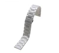 LUGEMA Uhrenarmband Aus Keramik Und Stahl For Herren, Schwarz, Weiß, Uhrenkette Aus Edelstahl For Damen, Kompatibel Mit Tissot, Kompatibel Mit Armani, 12 13 14 15 16 17 18 20 22 Mm(Pure White,20mm)