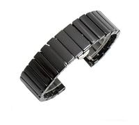 LUGEMA Uhrenarmband Aus Keramik Und Stahl For Herren, Schwarz, Weiß, Uhrenkette Aus Edelstahl For Damen, Kompatibel Mit Tissot, Kompatibel Mit Armani, 12 13 14 15 16 17 18 20 22 Mm(Horizontal black,18