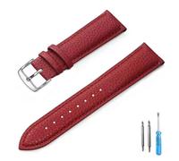 LUGEMA Uhrenarmband Aus Weichem Leder Mit Litschi-Muster, 12 Mm, 14 Mm, 16 Mm, 18 Mm, 20 Mm, 22 Mm, Ersatz-Armbänder(Red-S,22mm)