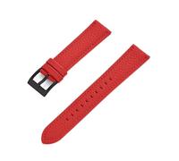 LUGEMA Uhrenarmband Aus Weichem Litschi-Leder Mit Schnellverschluss, 20 Mm, 22 Mm, Langlebige Armbänder, Ersatzarmbänder(StrawberryRed-Black,22mm)