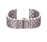 LUGEMA Watch 20 22 24 26 mm Edelstahl-Uhrenarmbänder für Damen und Herren, silberfarbenes gebürstetes Metallarmband, Faltschließe, 22 mm, Azetat, Kein Edelstein