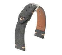 LUGEMA Wildlederarmband Uhrenarmband Vintage Armband Handgefertigtes Näharmband 18mm 19mm 20mm 21mm 22mm 24mm Armband(Dark grey,21mm)