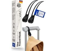 Luggage Hook Koffer Haken für deine Reise Utensilien (2 Stk.) - Der neue Travel Organizer hält Reiseartikel bis 10kg, Reise Geschenk für Reiseliebhaber und Flugbegleiter, 2x Reisekleiderbügel Schwarz