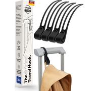 Luggage Hook Koffer Haken für deine Reise Utensilien (4 Stk.) - Der neue Travel Organizer hält Reiseartikel bis 10kg, Reise Geschenk für Reiseliebhaber und Flugbegleiter, 4x Reisekleiderbügel Schwarz