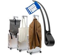 Luggage Hook Koffer Haken für Jacke & Tasche (1 Stk.) - Das nützliche Reise Gadget hält Reiseartikel bis 10kg, Reise Geschenk für Reiseliebhaber und Flugbegleiter, 1x Travel Hook Schwarz