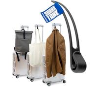 Luggage Hook Koffer Haken für Jacke & Tasche (1 Stk.) - Der nützliche Reise Haken zum aufhängen hält Reisezubehör bis 10kg, Geschenk für Reisende, Piloten und Flugbegleiter, 1 Travel Hook Schwarz