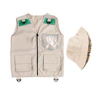 lugreat Kids Explorer Vest | Explorer Vest with Hat | Child Clothing for Tour Zoo Play Fishing Ranch Hike Hunting Scavenger Wilderness Jungle