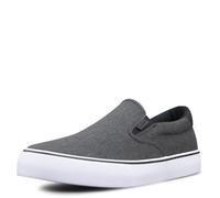 Lugz Men's Clipper Classic Slip-on Fashion Sneaker, Black/White/Gum, 8.5