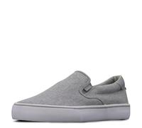 Lugz Men's Clipper Classic Slip-on Fashion Sneaker, Medium Grey/White/Gum, 11.5
