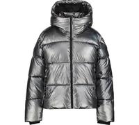 Steppjacke LUHTA "LUHTA EISEBERG", Damen, Gr. 38, silber (anthrazit), Obermaterial: 90% Polyamid, 10% Elasthan, Jacken Steppjacke, mit fester, zweifach verstellbarer Kapuze (66941065-38) anthrazit