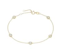 Armband LUIGI MERANO "Ankerkette mit Zirkonia, Gold 375" Armbänder Gr. 19 cm, Gelbgold 375, goldfarben (gold) Damen (38791456-0) gold