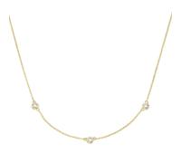 Luigi Merano Collier mit 3 funkelnden Brillanten, Zargenfassung, Gold 585 45 cm Damen