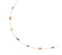 Goldkette LUIGI MERANO "mit farbigen Steinen, Gold 375" Halsketten Gr. 45 cm, Gelbgold 375, bunt (mehrfarbig) Damen Goldketten (89315922-0)