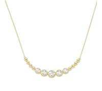 Collier LUIGI MERANO "mit Zirkonia & Kugeln im Bogen in verschiedenen Größen, Gold 375" Halsketten Gr. 45 cm, Gelbgold 375, goldfarben (gold) Damen Colliers (57832825-0)