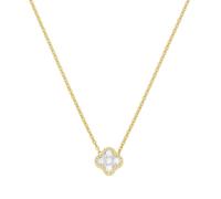 Collier LUIGI MERANO "Mittelteil Blüte, mit funkelnden Brillanten, Gold 585" Halsketten Gr. 45 cm, Gelbgold 585, goldfarben (gold) Damen Colliers (53019140-0)