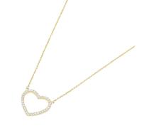 Goldkette LUIGI MERANO "Mittelteil Herz mit Zirkonia, Gold 375" Halsketten Gr. 45 cm, Gelbgold 375, goldfarben (gold) Damen Goldketten (58545066-0)
