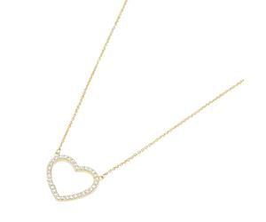 Luigi Merano Collier Mittelteil Herz mit Zirkonia, Gold 375 45 cm Damen