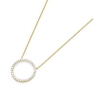 Karat 99023040450 Halskette mit Anhänger Kreis 375/- Gelb-Gold Zirkonia